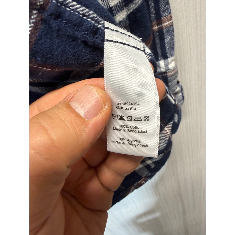 Jachs NY Mens Navy Blue White Plaid Flannel Button Down Shirt Medium 974954 - Picture 4 of 16